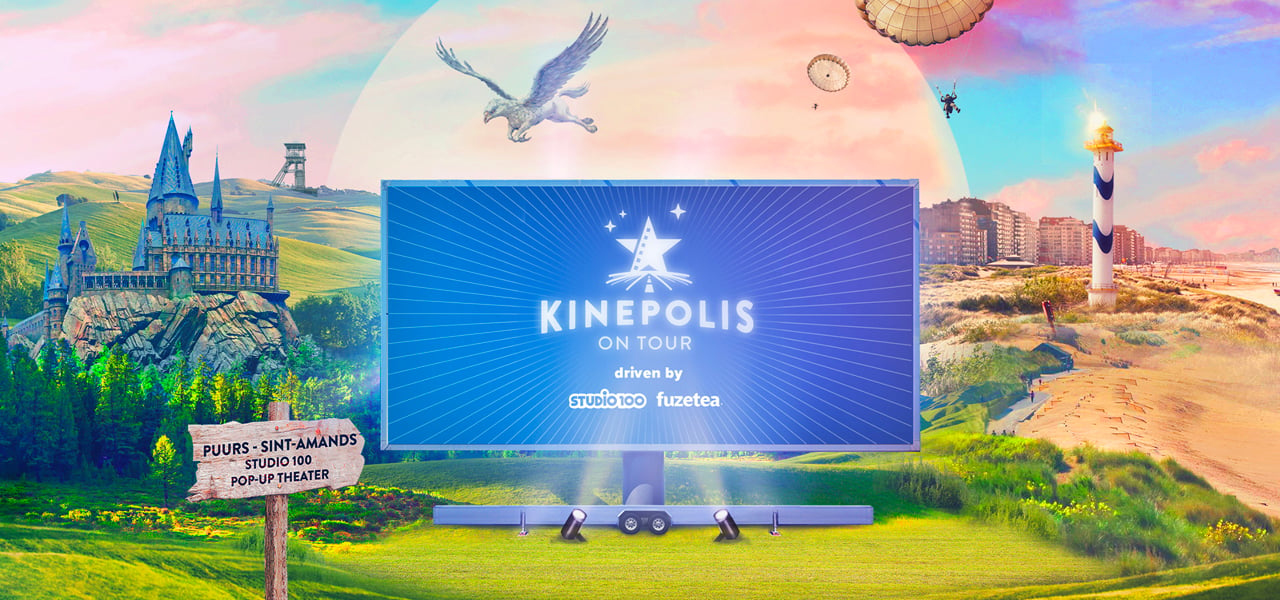 Fuze Tea als sponsor tijdens Kinepolis On Tour in het Studio 100 Pop-up theater