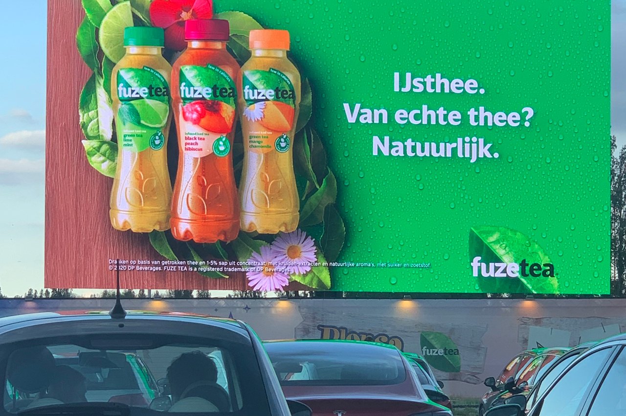 Visibilité sur grand écran pour Fuze Tea